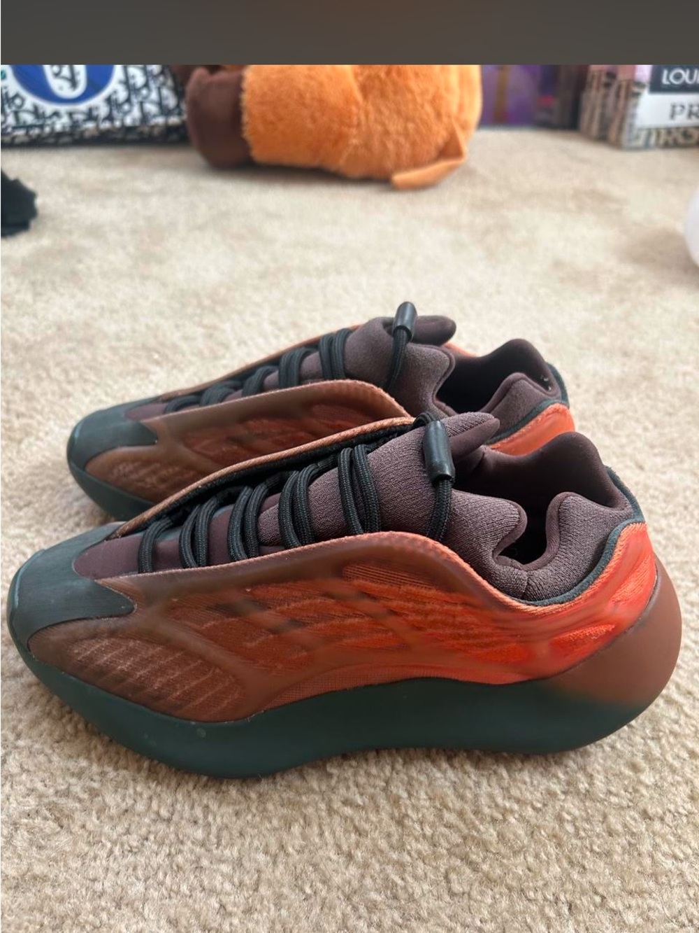 Yeezy Men's Sneakers in Brown & Orange Fade